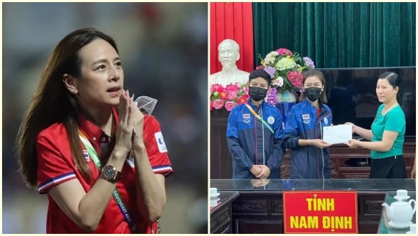 Nữ trưởng đoàn U23 Thái Lan ủng hộ người nghèo tỉnh Nam Định