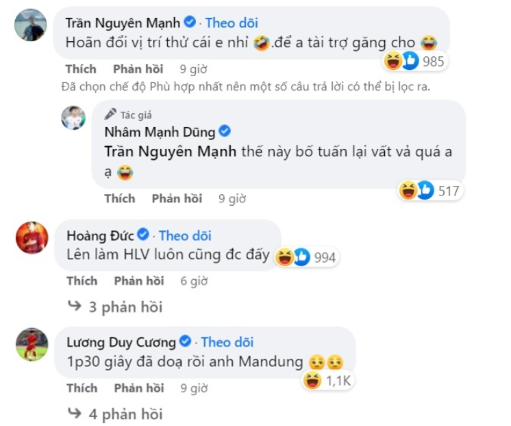 Nhâm Mạnh Dũng “dọa” đàn anh Nguyên Mạnh mất suất bắt chính