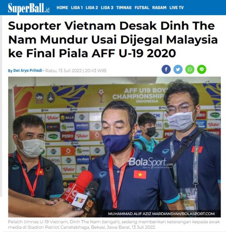 Truyền thông Indonesia loan tin HLV trưởng U19 Việt Nam bị sa thải 1