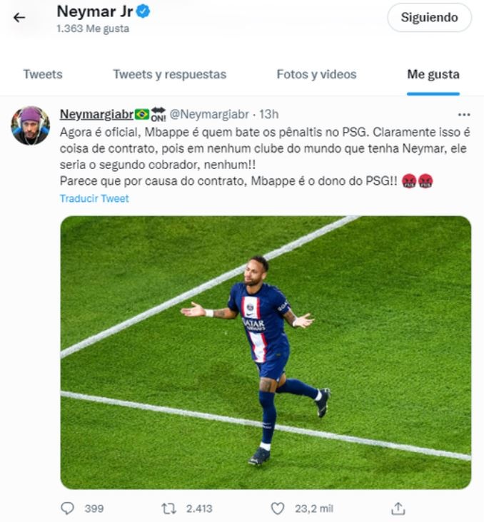 Neymar công khai “like” bài viết mỉa mai Mbappe