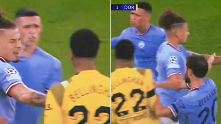 2 sao trẻ tuyển Anh xô xát trận Man City - Dortmund, Pep nhận thẻ vì bênh học trò