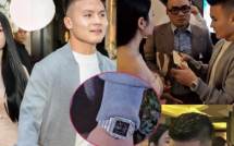 Quang Hải đeo đồng hồ full kim cương đi dự đám cưới Văn Hậu - Hải My